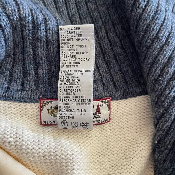 Tiara International Women's Large Full Zip Cardigan Sweater Fair Isle Blue - Picture 4 of 9